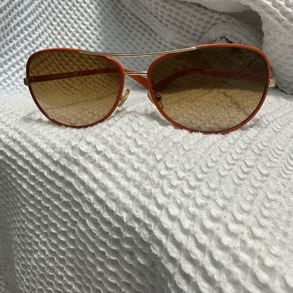 Tory Burch leather covered aviator sunglasses - Picture 2 of 6